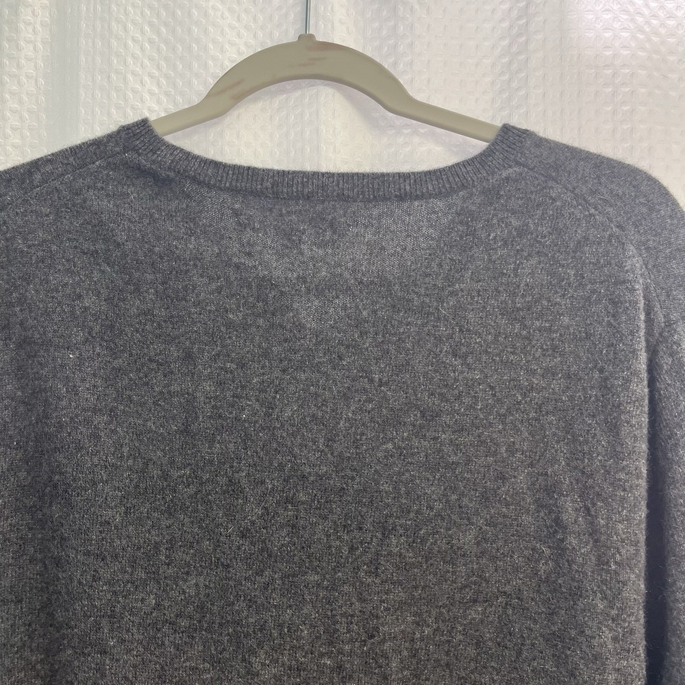 Mott & Bow Men's 100% Cashmere Charcoal Gray V Neck Sweater XXL Classic‎ - Picture 9 of 9